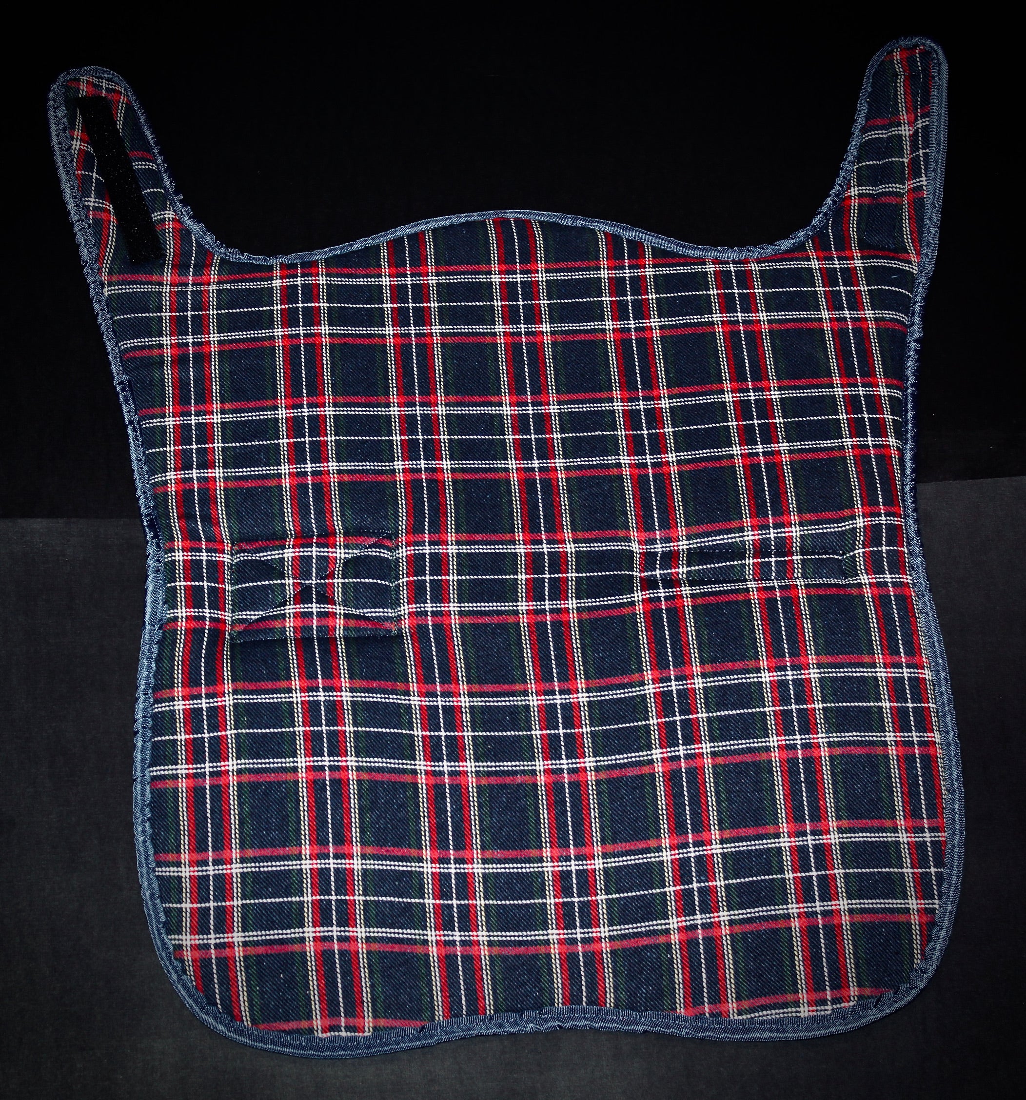 Pebbled/Distressed Red Leather over Tartan Jacket