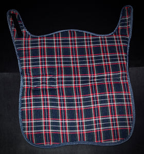 Pebbled/Distressed Red Leather over Tartan Jacket