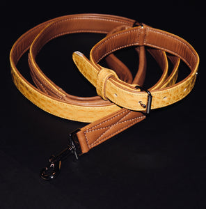 Yellow Mock Croc over Cognac Leash