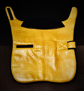 Yellow Mock Croc over Black Cashmere Blend Jacket